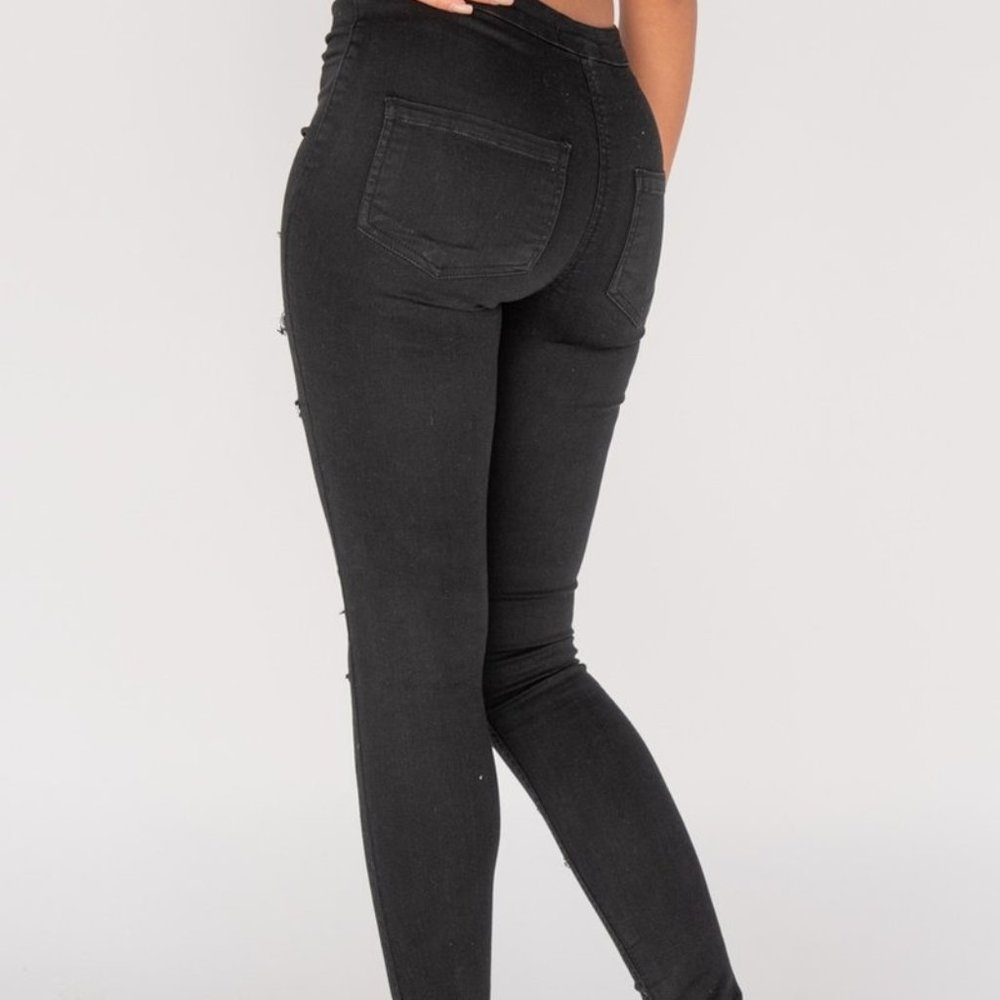 Sale🎉Black Distressed High Waist Jeggings - Picture 5 of 5